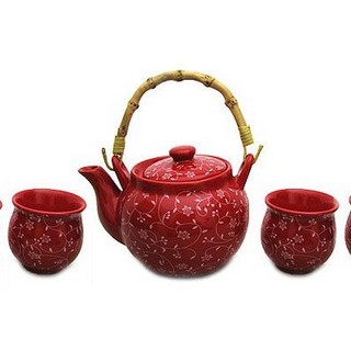 Набор для чайной церемонии «Узор на красном», на 4 персоны