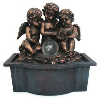 Декоративный фонтан «Три ангела», бронзовый