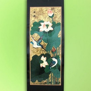 Панно вертикальное «Птицы в цветах на зеленом», 60 х 23 см