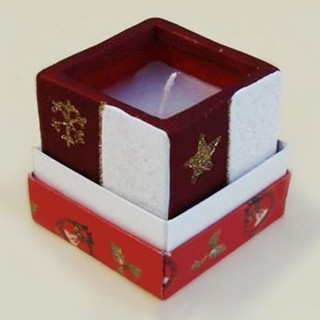 Подсвечник декоративный со свечой «Куб»