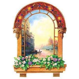 Наклейка «Окно в Венецию» для ванной, 47 х 67 см