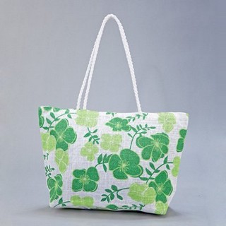 Пляжная сумка «Цветы», зеленая 