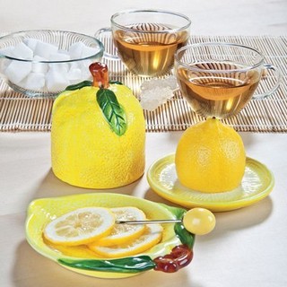 Набор «Лимон»: блюдце + подставка
