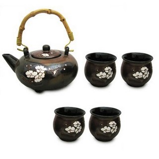 Набор для чайной церемонии «Цветок сакуры на коричневом», на 4 персоны