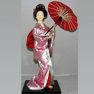 Статуэтка «Японка в розовом кимоно с зонтиком», 30 см