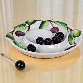 Тарелка «Оливки» с вилочкой для оливок в комплекте